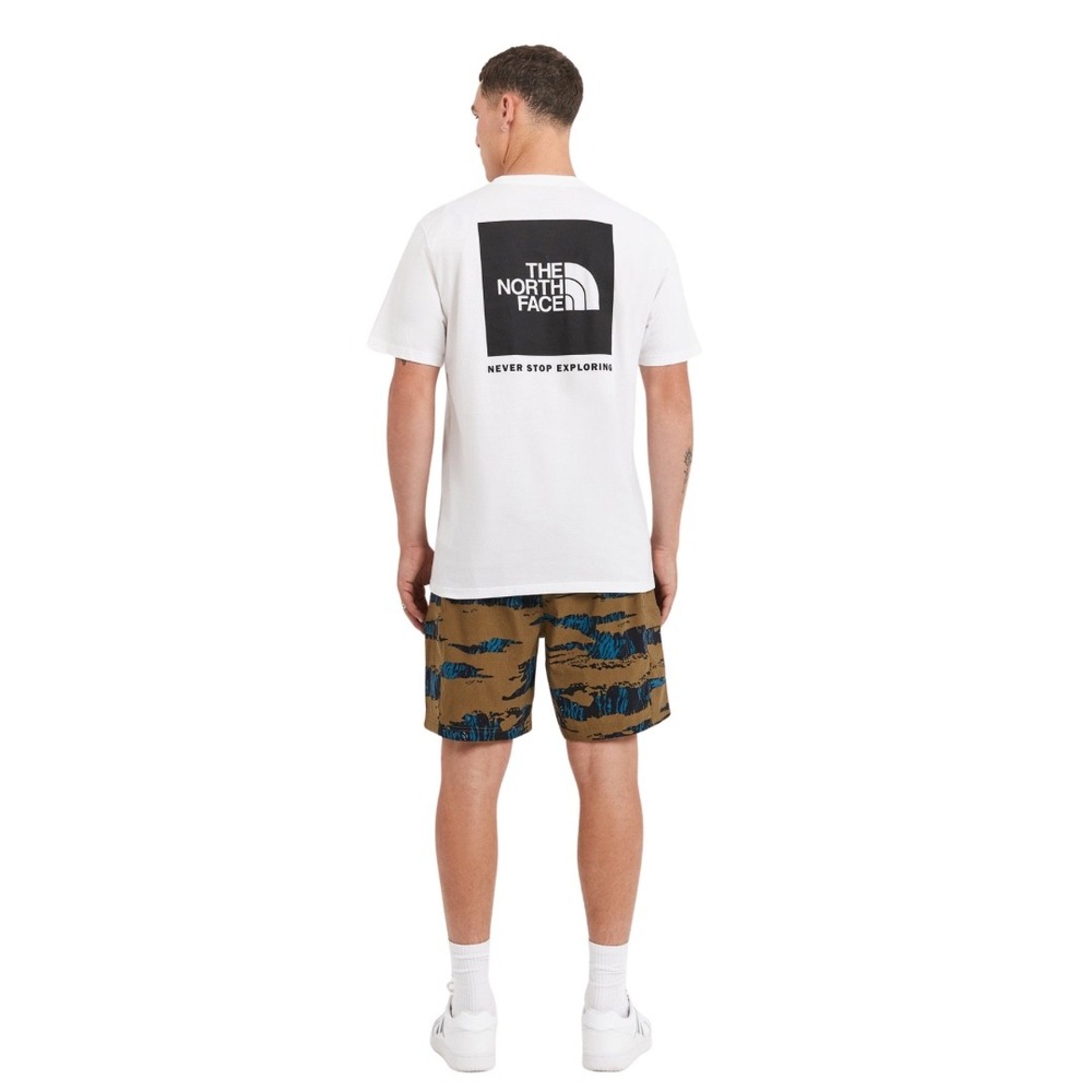 The North Face Mens XXL Paramount Horizon Shorts Tan Blue Mountain Print Belt - Picture 8 of 13
